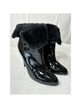Colin Stuart For Victoria's Secret  Booties High Heels Suede Fur Buckle Size 9 B
